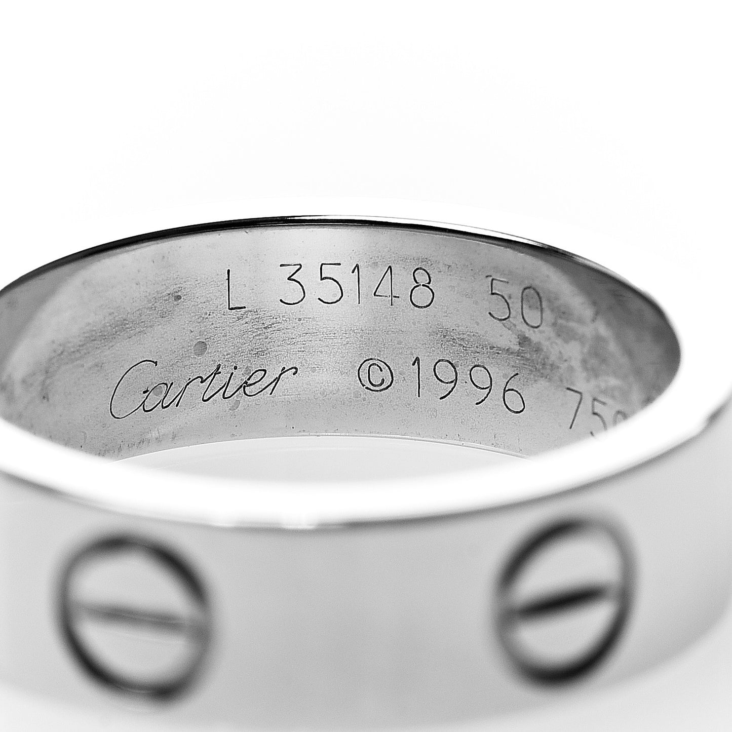 18K White Gold 5.5mm LOVE Ring 50 5.25