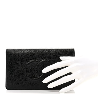 Chanel Caviar Timeless CC Yen Wallet Black 2 of 9