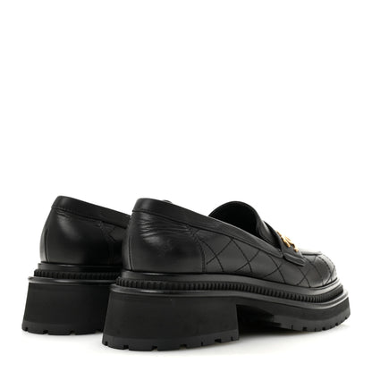 Chanel Calfskin Quilted CC Mocassin Loafers 37 Black 5 of 11