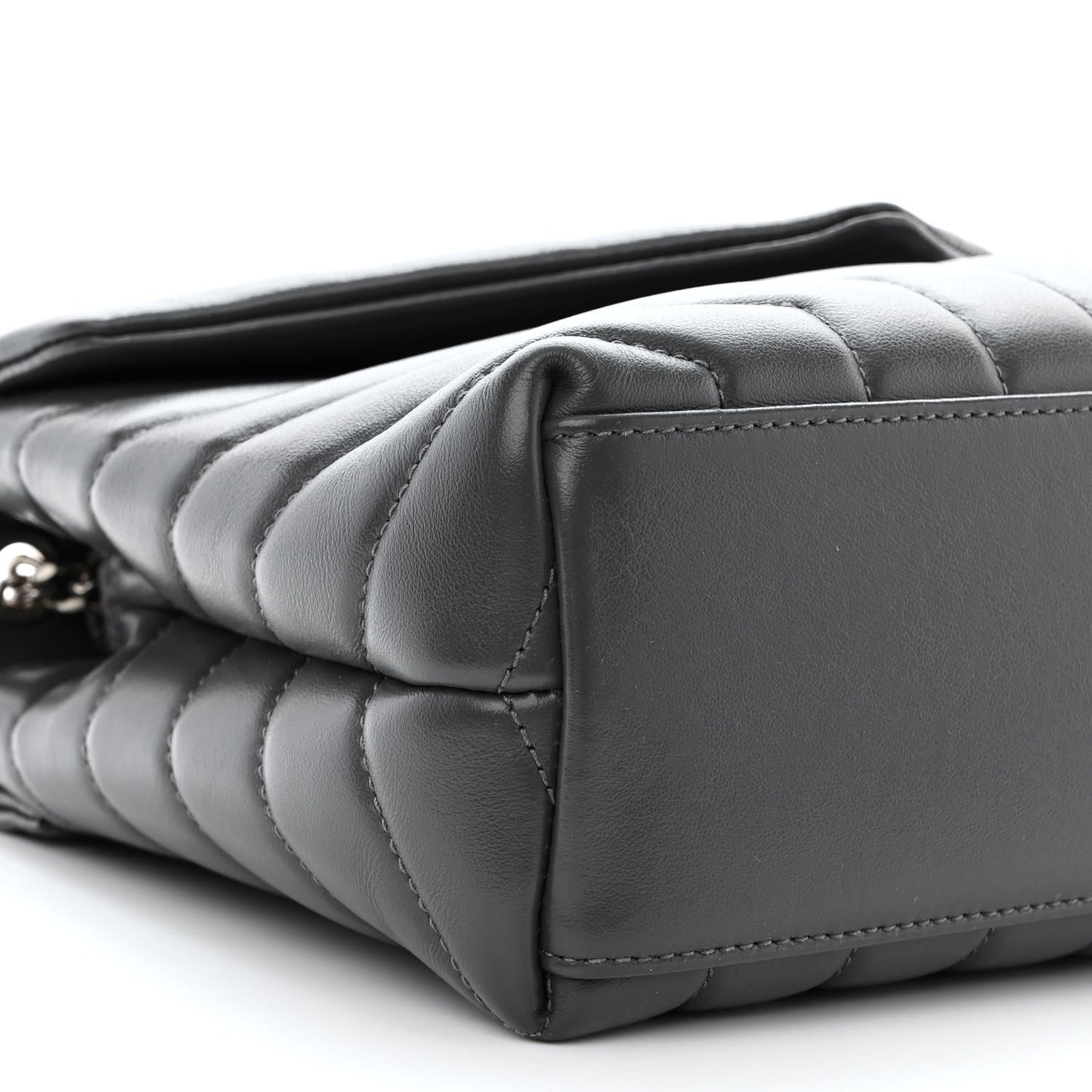 Calfskin Y Quilted Monogram Small Loulou Chain Satchel Storm