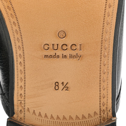 Gucci Goatskin Mens Horsebit Slippers 8.5 Black 6 of 13