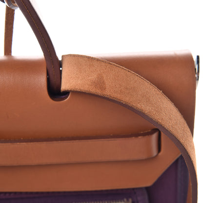 Hermes Vache Hunter Toile Herbag Zip 31 PM Fauve Cassis 12 of 15