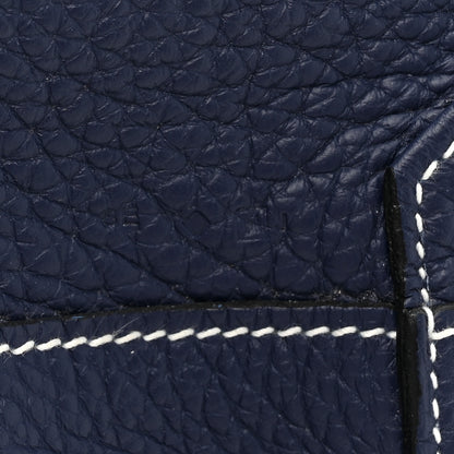 Hermes Taurillon Clemence Double Sens 36 Reversible Tote Bleu Sapphire Izmir 10 of 20