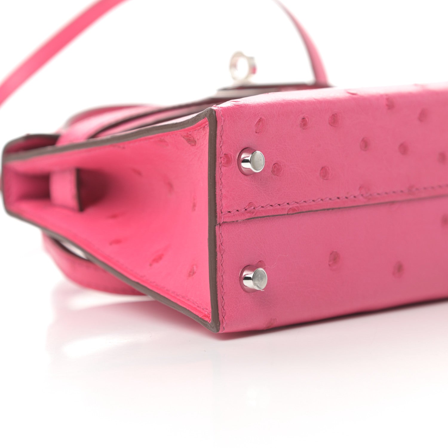 Hermes Ostrich Kelly Sellier Mini 20 Rose Tyrien 32 of 33