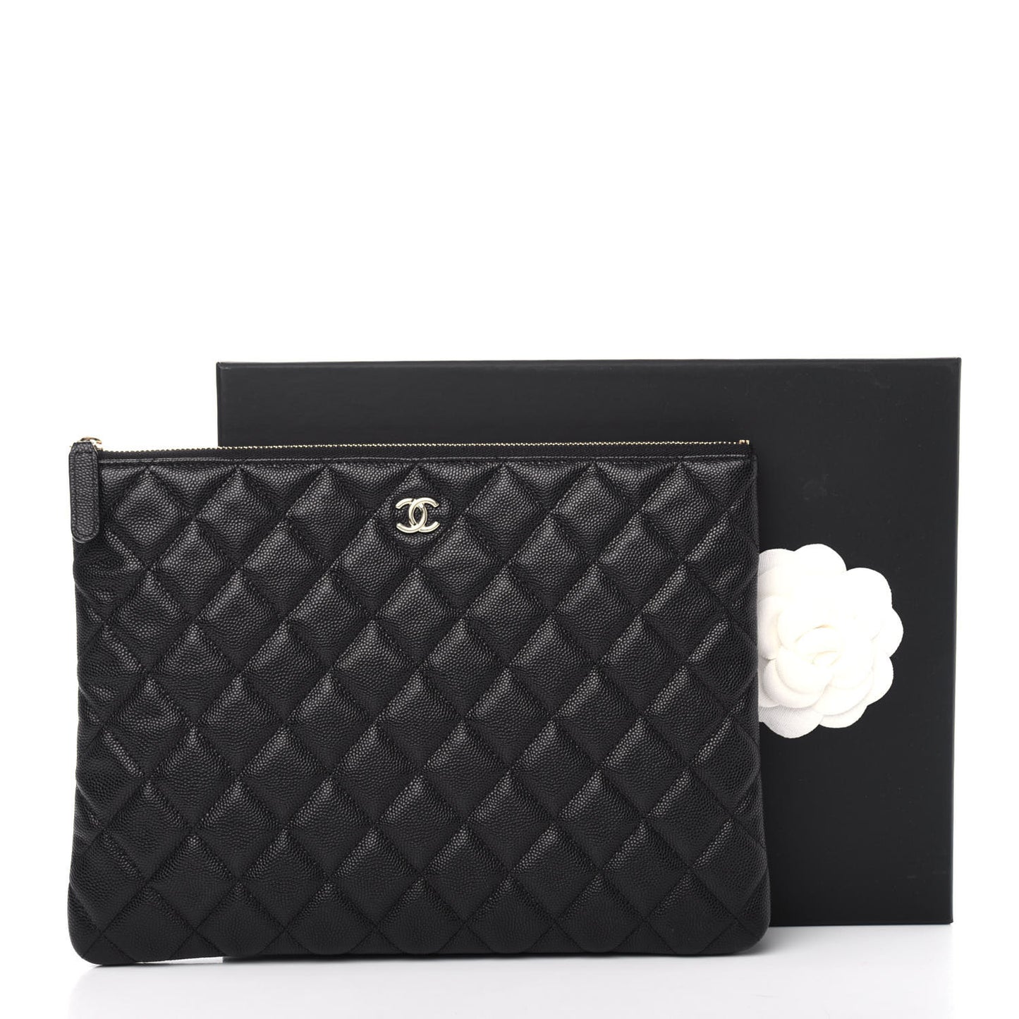 Caviar Quilted Medium Cosmetic Case Black