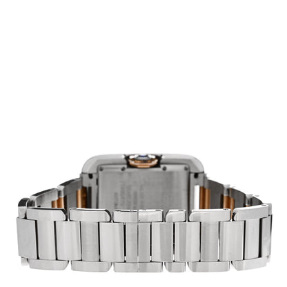 Cartier Stainless Steel 18K Pink Gold Diamond 30mm Tank Anglaise Automatic Watch 3 of 5