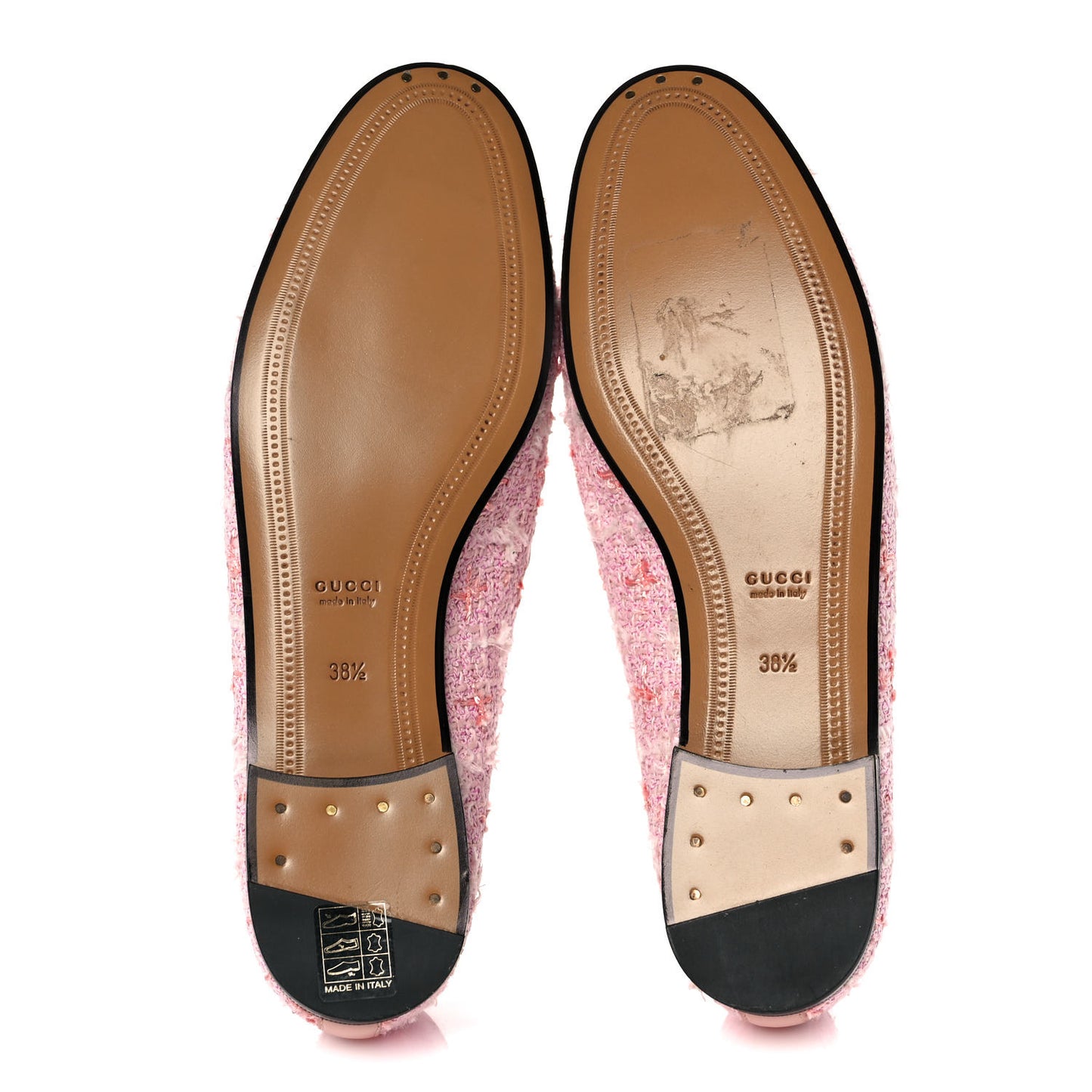 Wool Tweed Horsebit Womens Jordaan Loafers 38.5 Pink White Perfect Pink