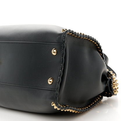 Fendi Vitello Seta Shiny Nappa Scalloped Studded Medium Peekaboo Iconic Satchel Black 12 of 13