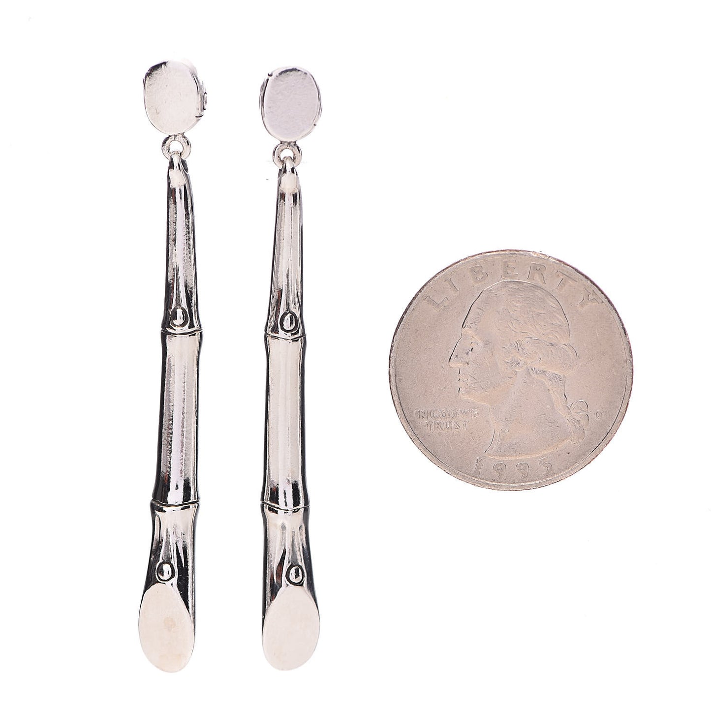 Sterling Silver Batu Bamboo Drop Earrings