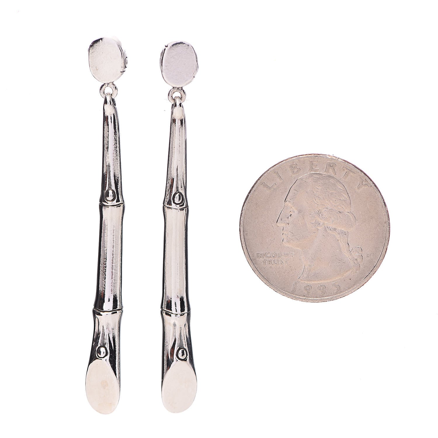 John Hardy Sterling Silver Batu Bamboo Drop Earrings 2 of 5