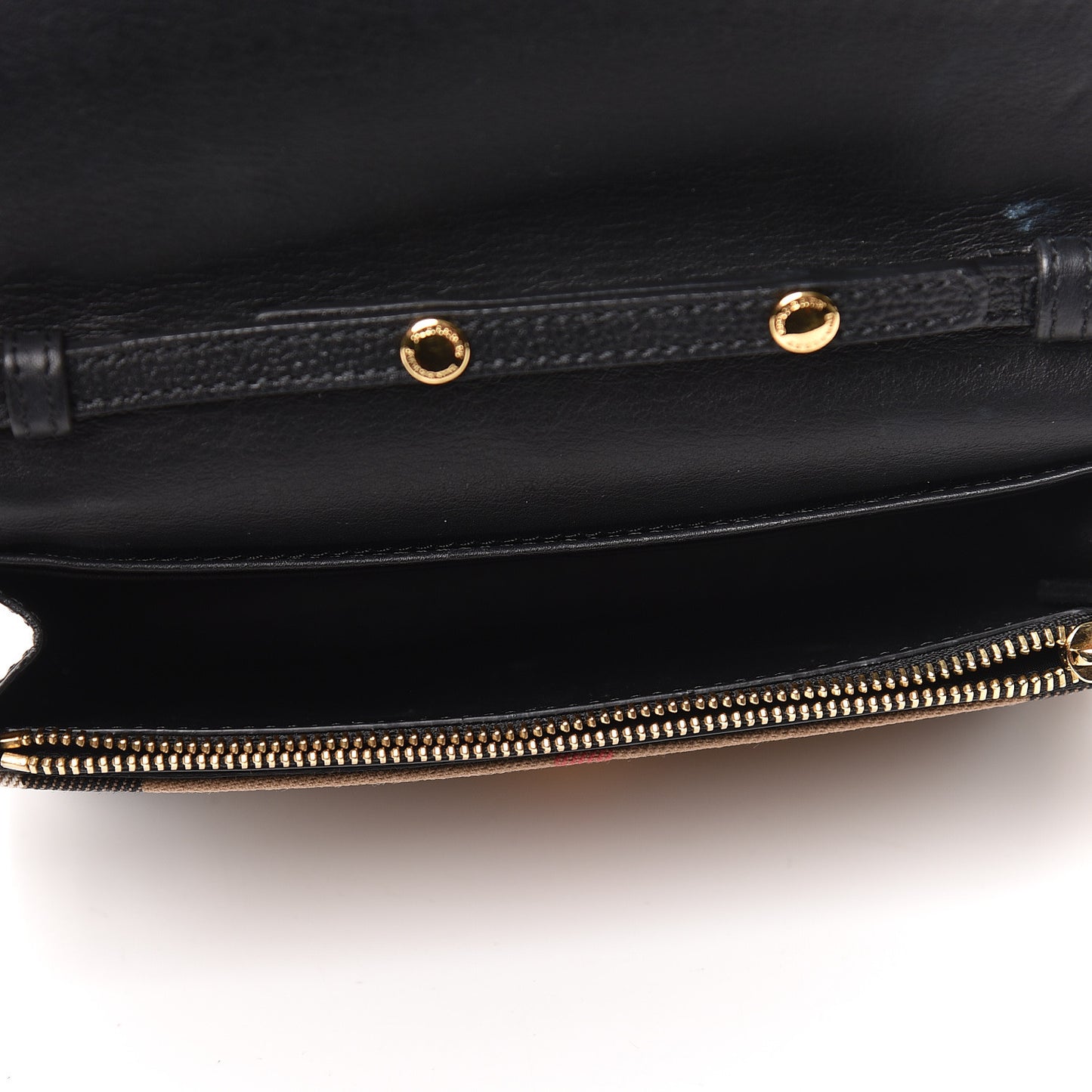 Derby Calfskin House Check Wallet On Chain Black