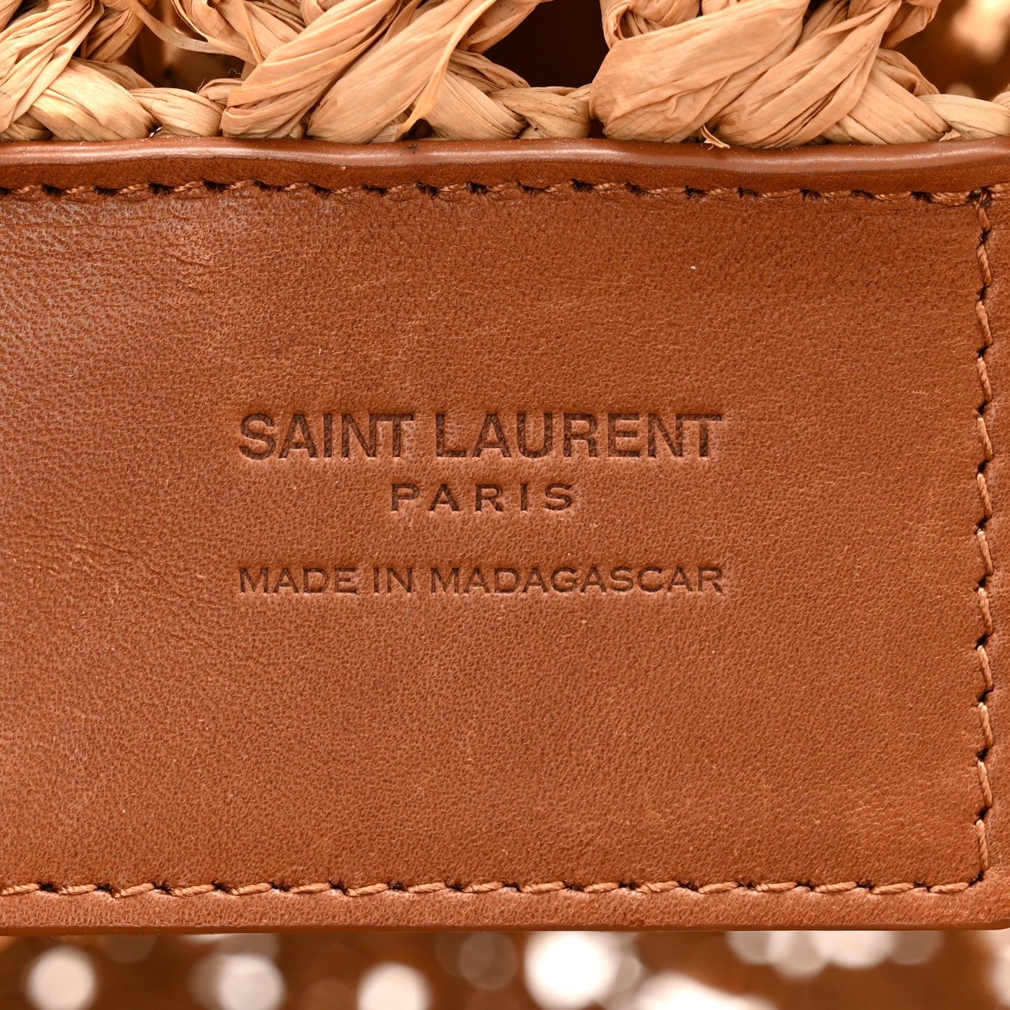 Raffia Calfskin Small Panier Tote Naturel