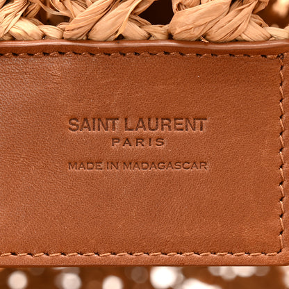 Saint Laurent Raffia Calfskin Small Panier Tote Naturel 6 of 10