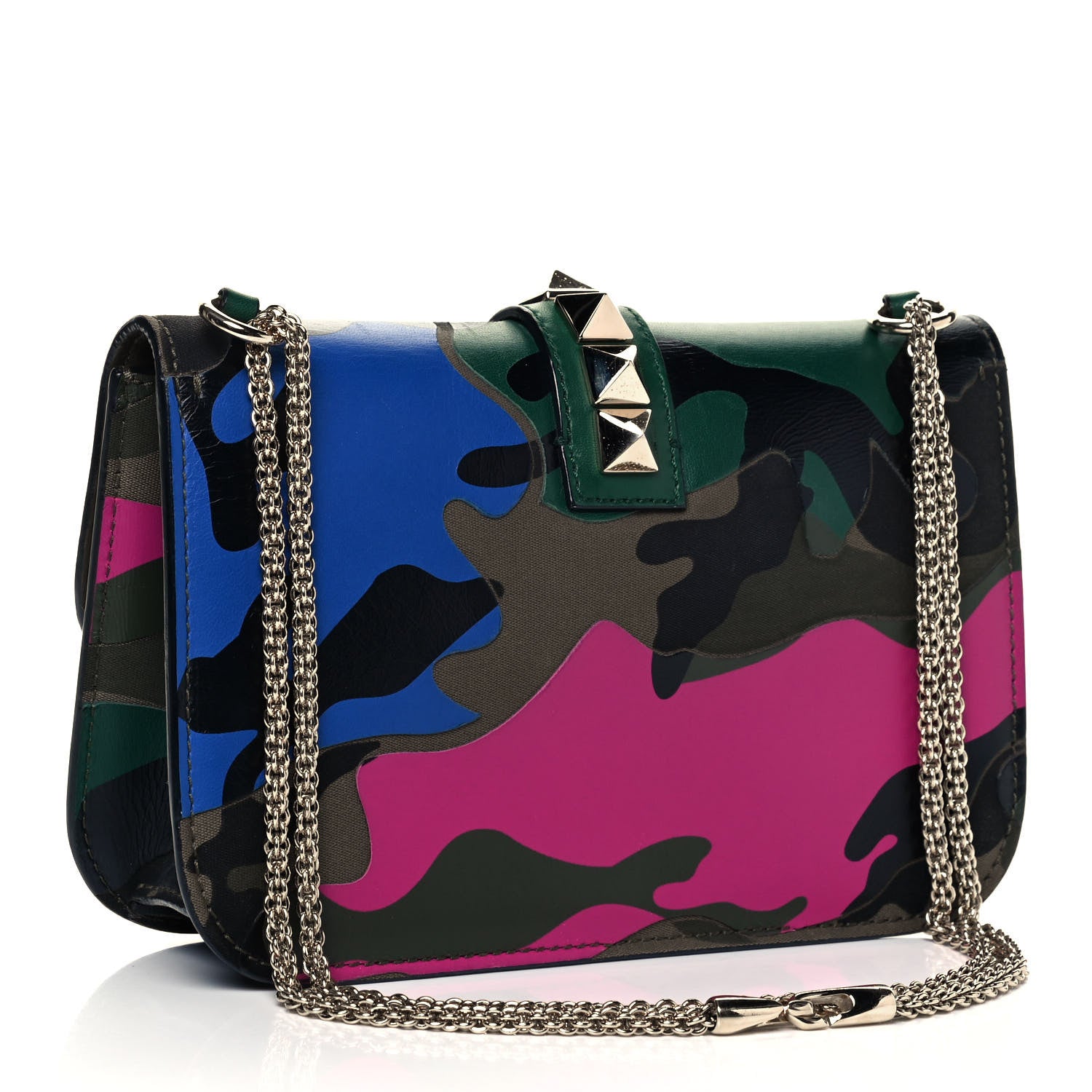 Valentino Garavani Nappa Canvas Camouflage Medium Glam Lock Rockstud Flap Multicolor 3 of 10