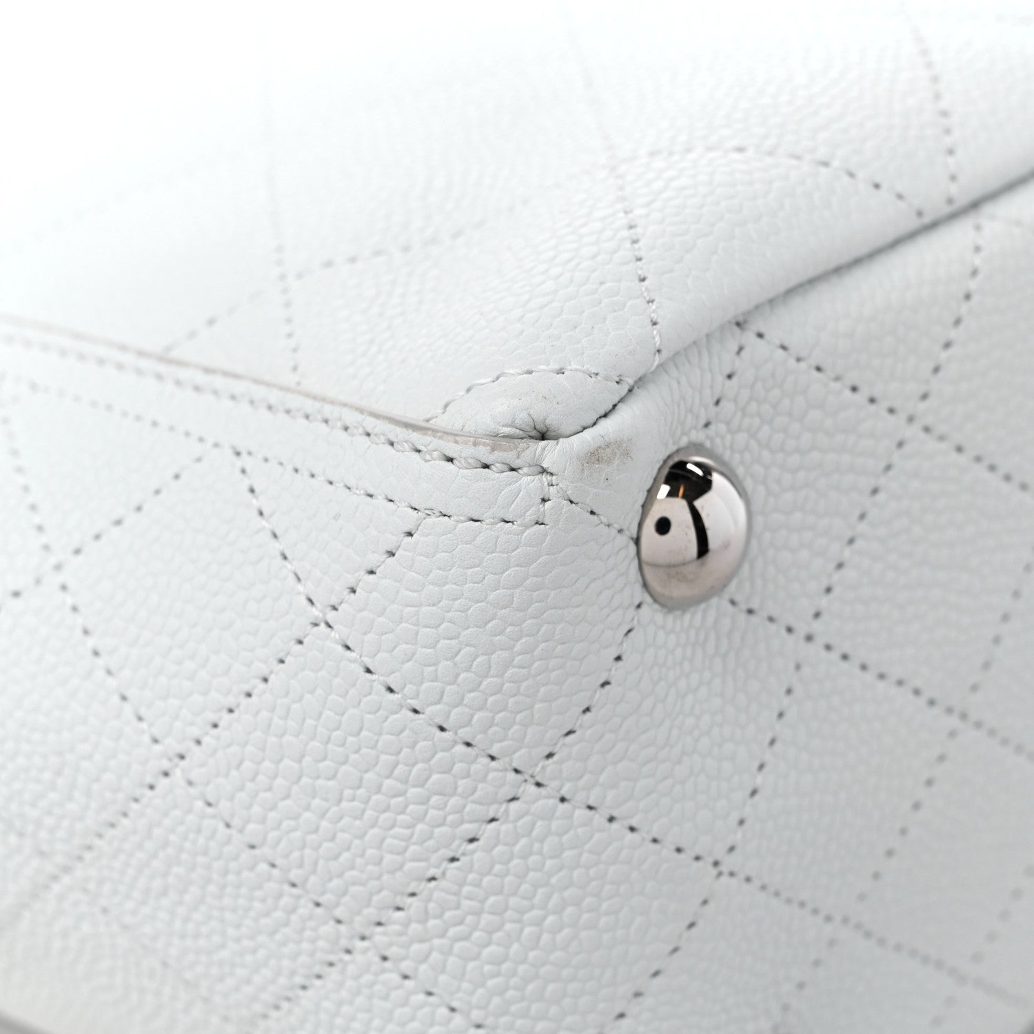 Chanel Caviar Stitched CC Pocket Tote White 10 of 11
