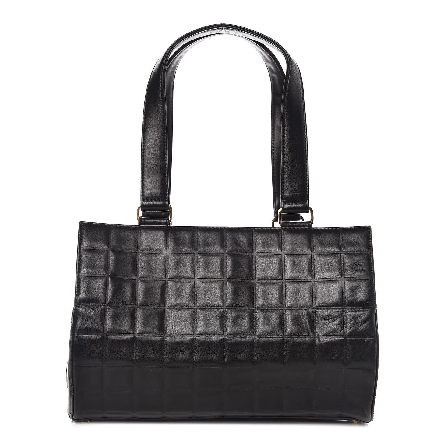 Lambskin Chocolate Bar Quilted Bag Black