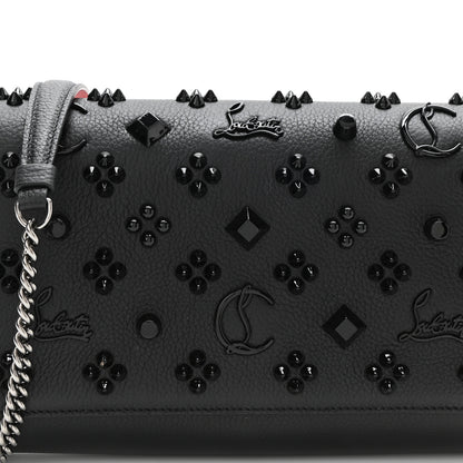 Christian Louboutin Calfskin Spikes Loubinthesky Paloma Clutch Black 8 of 11