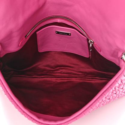 Miu Miu Nappa Matelasse Crystal Flap Clutch Fuxia 5 of 8