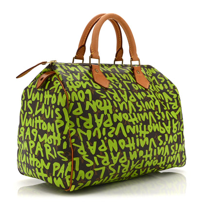 Louis Vuitton Monogram Graffiti Speedy 30 Green 3 of 10