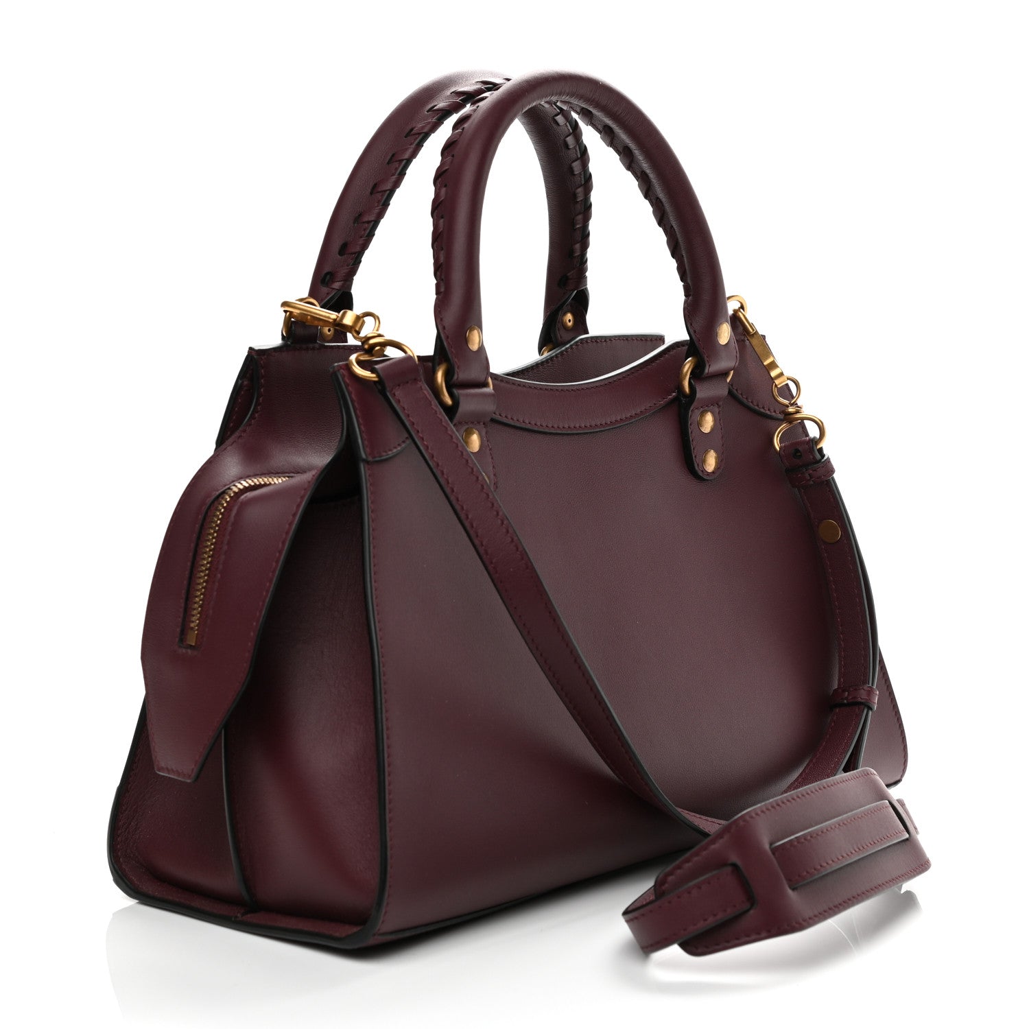 Balenciaga Smooth Calfskin Brass Hardware Neo Classic S City Burgundy 3 of 10