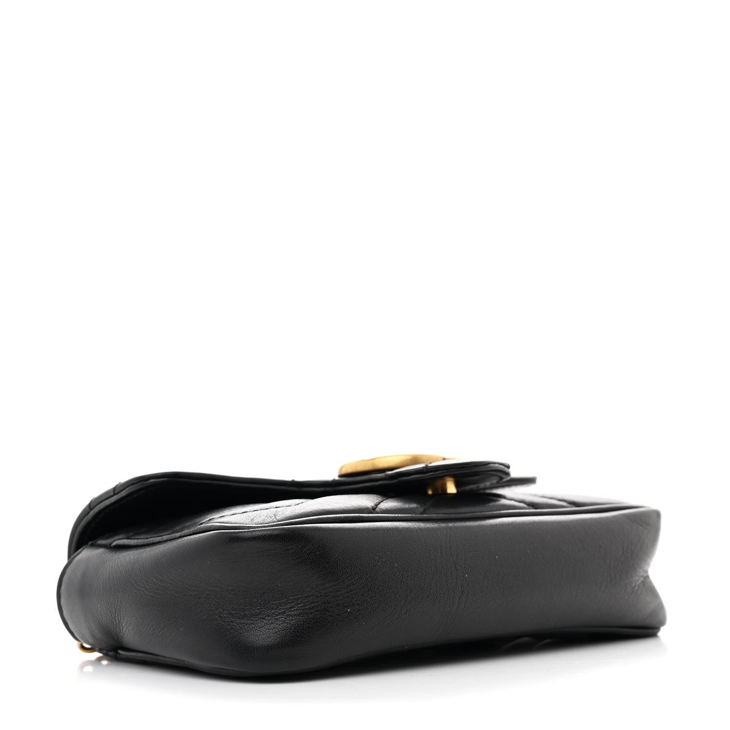 Gucci Calfskin Matelasse Super Mini GG Marmont Shoulder Bag Black 4 of 11