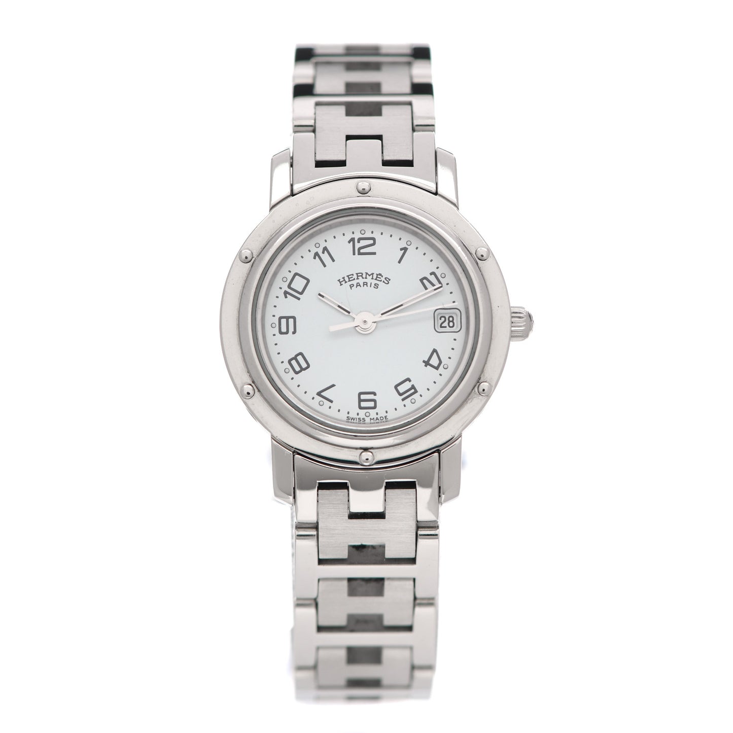 Stainless Steel 24mm Clipper Quartz Watch White