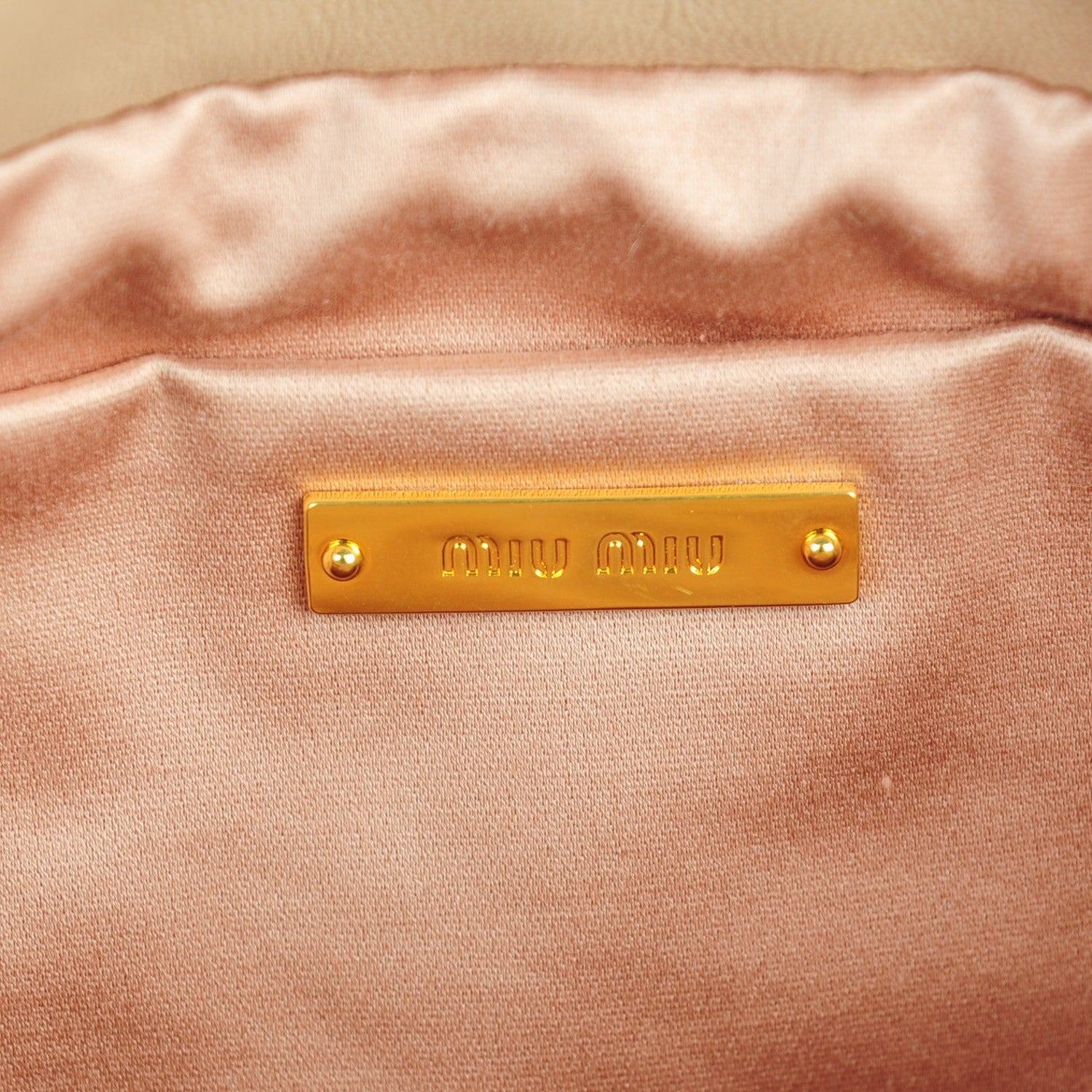 Miu Miu Nappa Matelasse Clutch Cammeo 6 of 8