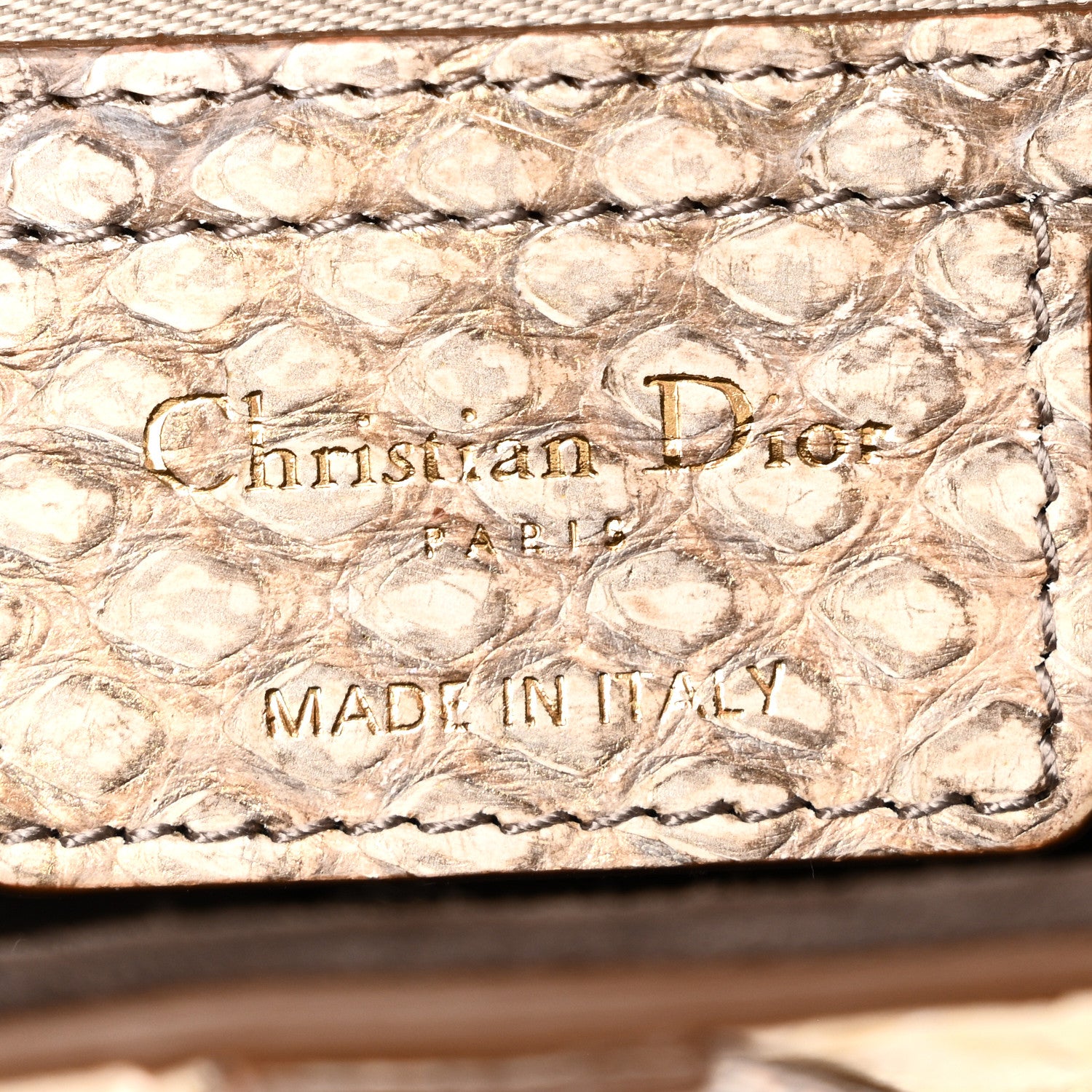 Christian Dior Metallic Snakeskin Saddle Bag Gold Multicolor 6 of 10