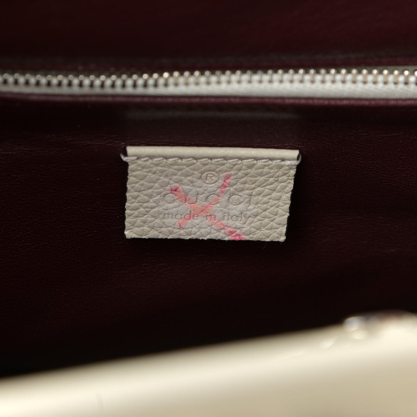 Grainy Calfskin Medium Zumi Top Handle Bag Mystic White