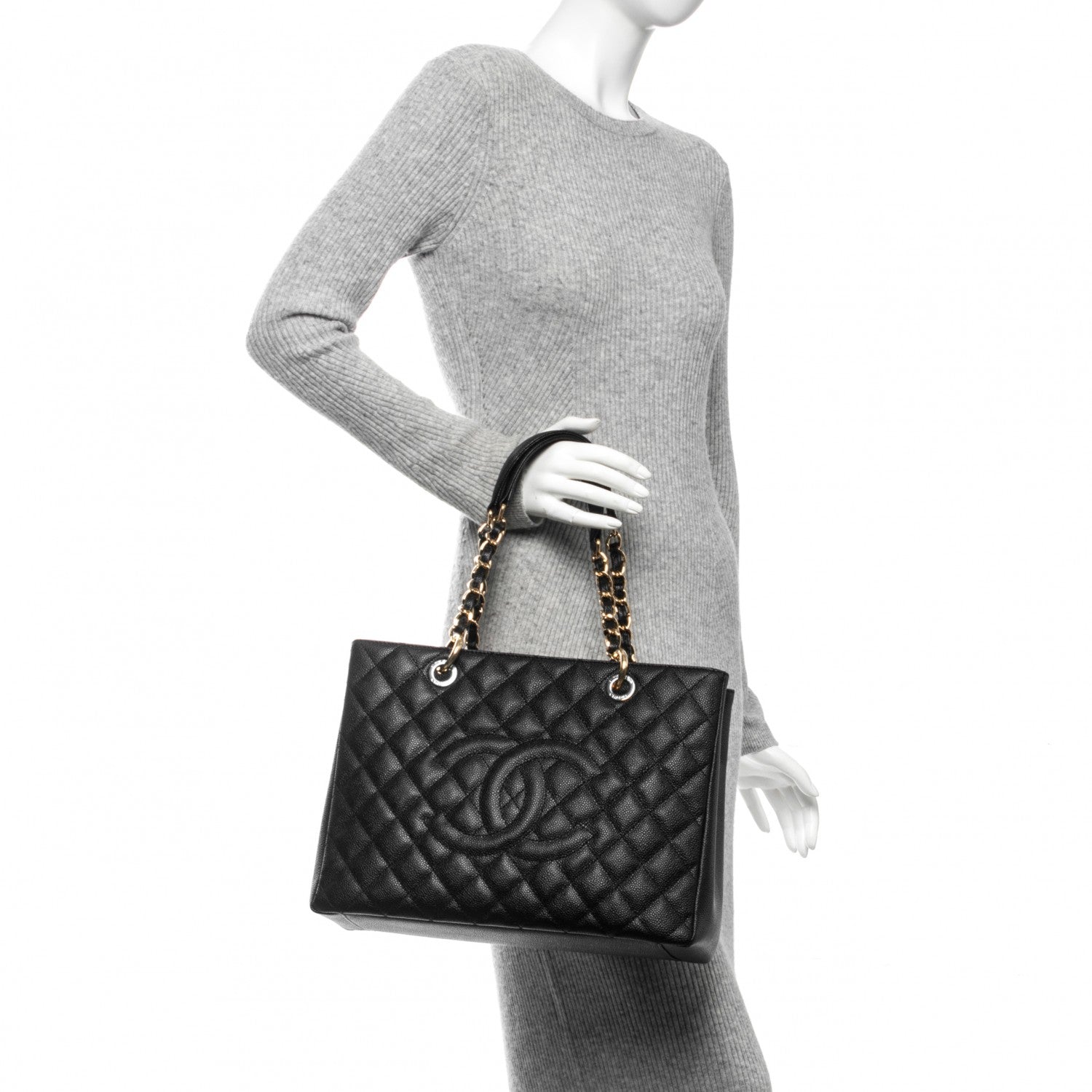 Chanel Caviar Quilted Grand Shopping Tote GST Black 2 of 7
