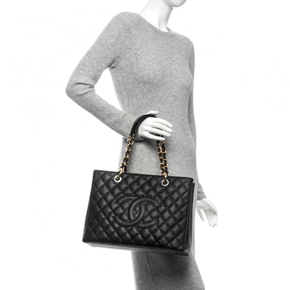 Chanel Caviar Quilted Grand Shopping Tote GST Black 2 of 7