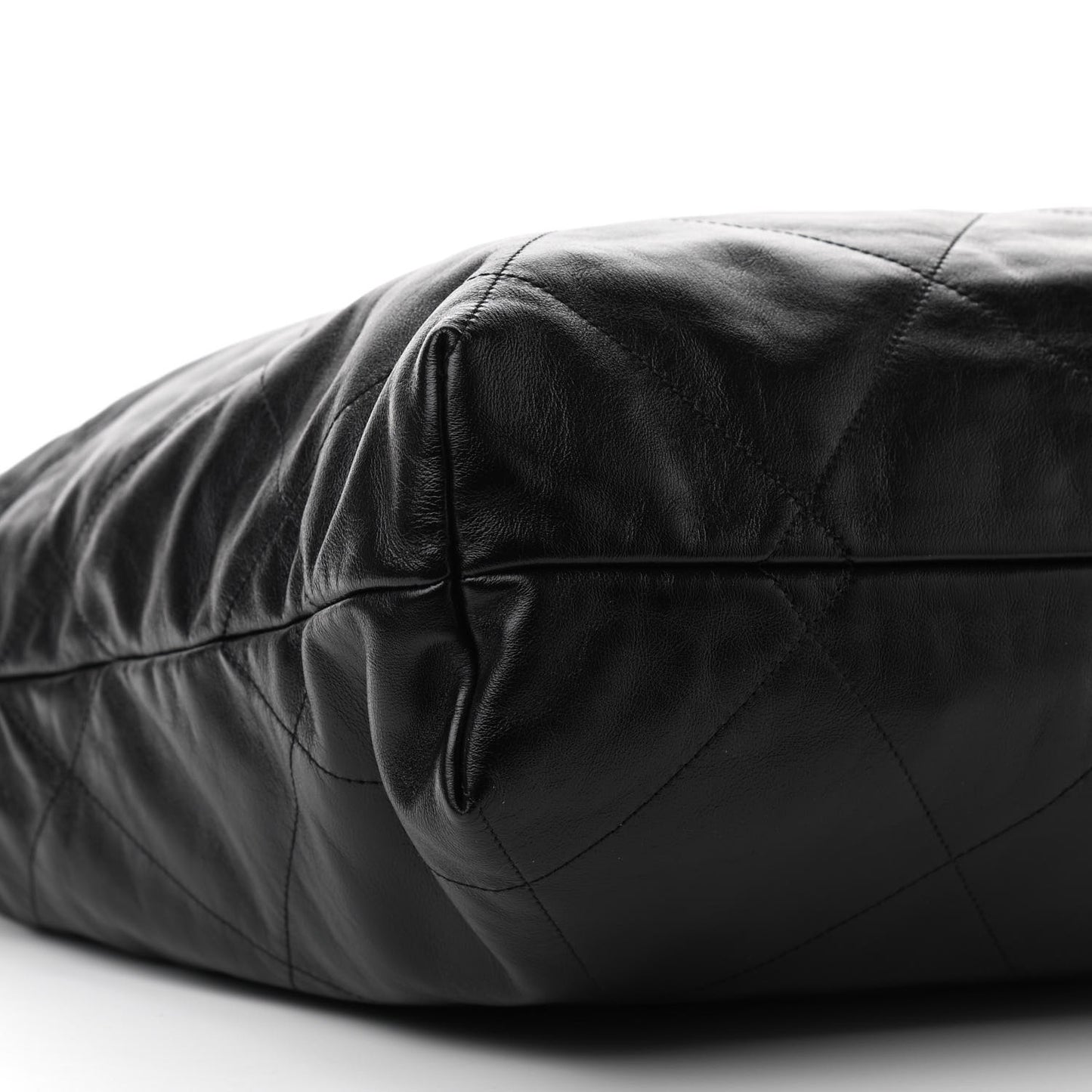 Shiny Calfskin Quilted Large Chanel 22 Black