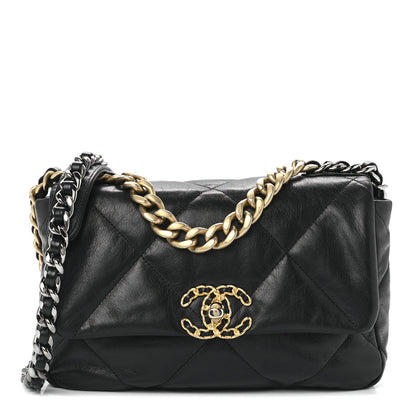 Chanel Goatskin Quilted Medium Chanel 19 Flap Black 1 of 11