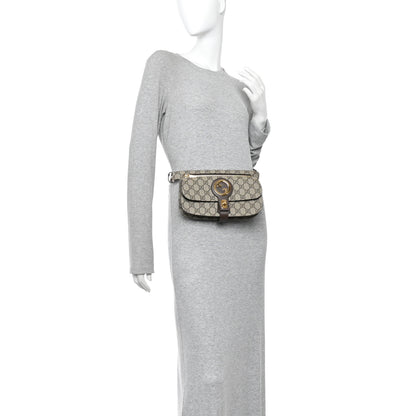 Gucci GG Supreme Monogram Textured Dollar Calfskin Blondie Belt Bag  Beige Ebony New Acero 2 of 11