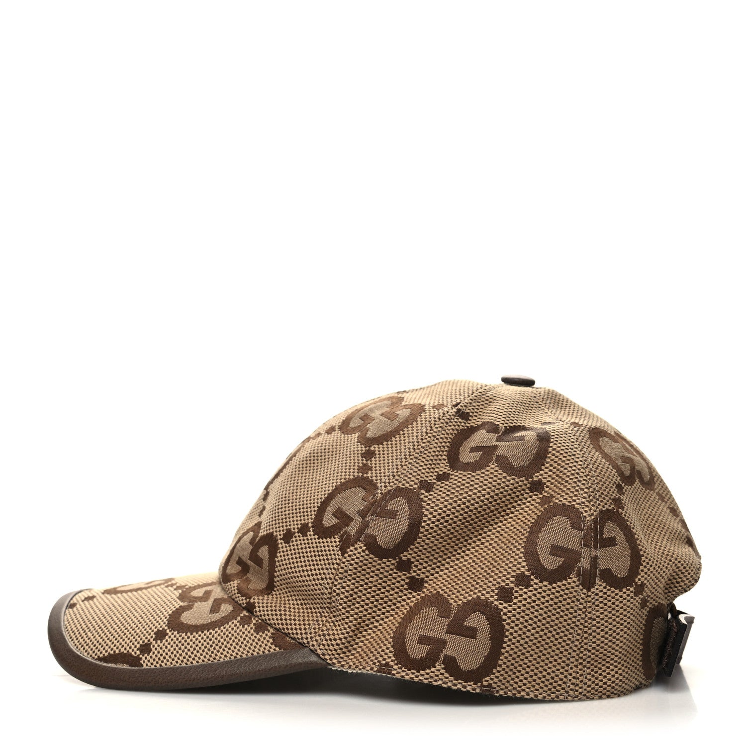 Gucci Monogram Jumbo GG Baseball Hat XL 59 Camel Ebony 6 of 9