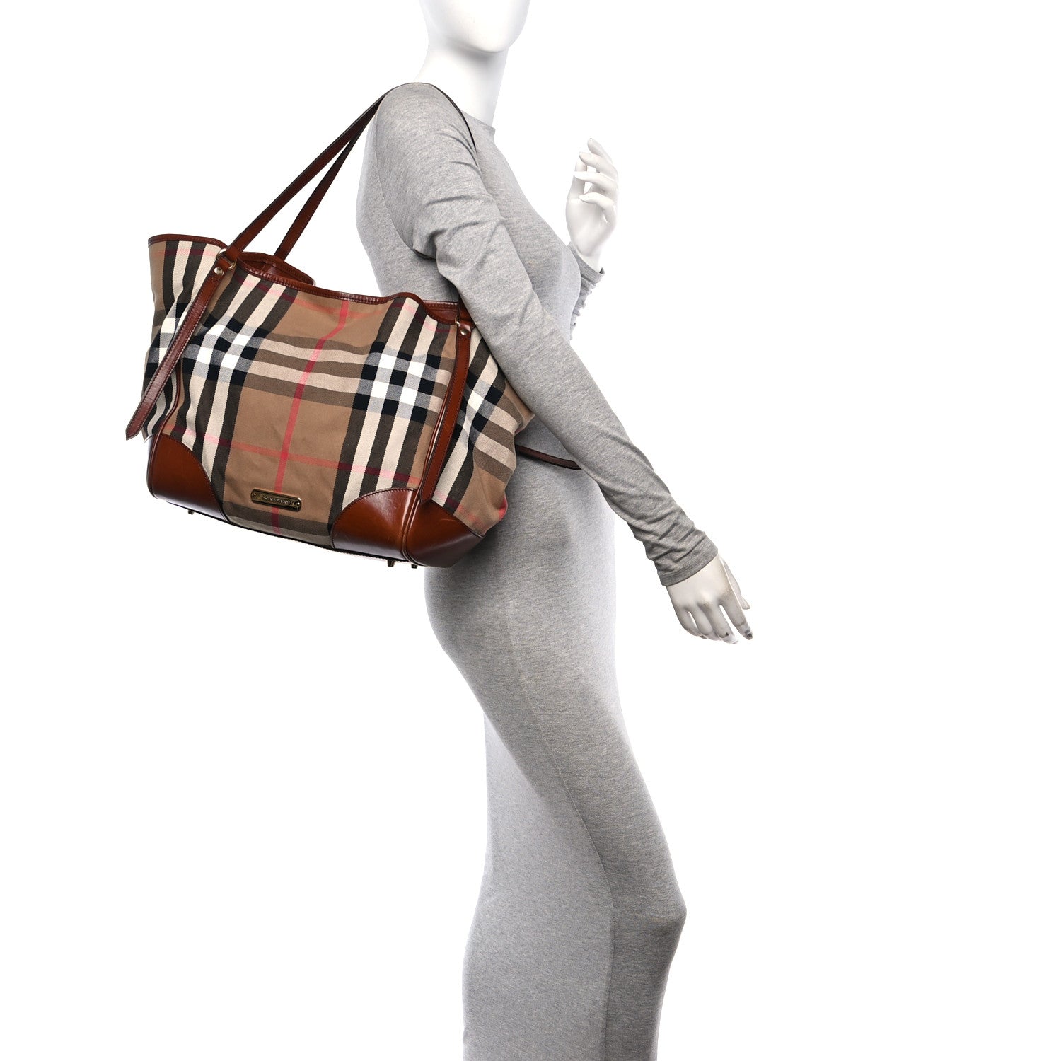 Burberry House Check Medium Canterbury Tote Dark Tan 2 of 12