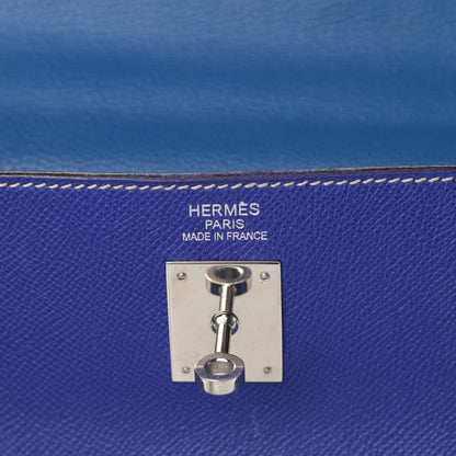 Hermes Epsom Candy Kelly Retourne 35 Bleu Electrique Mykonos 6 of 18
