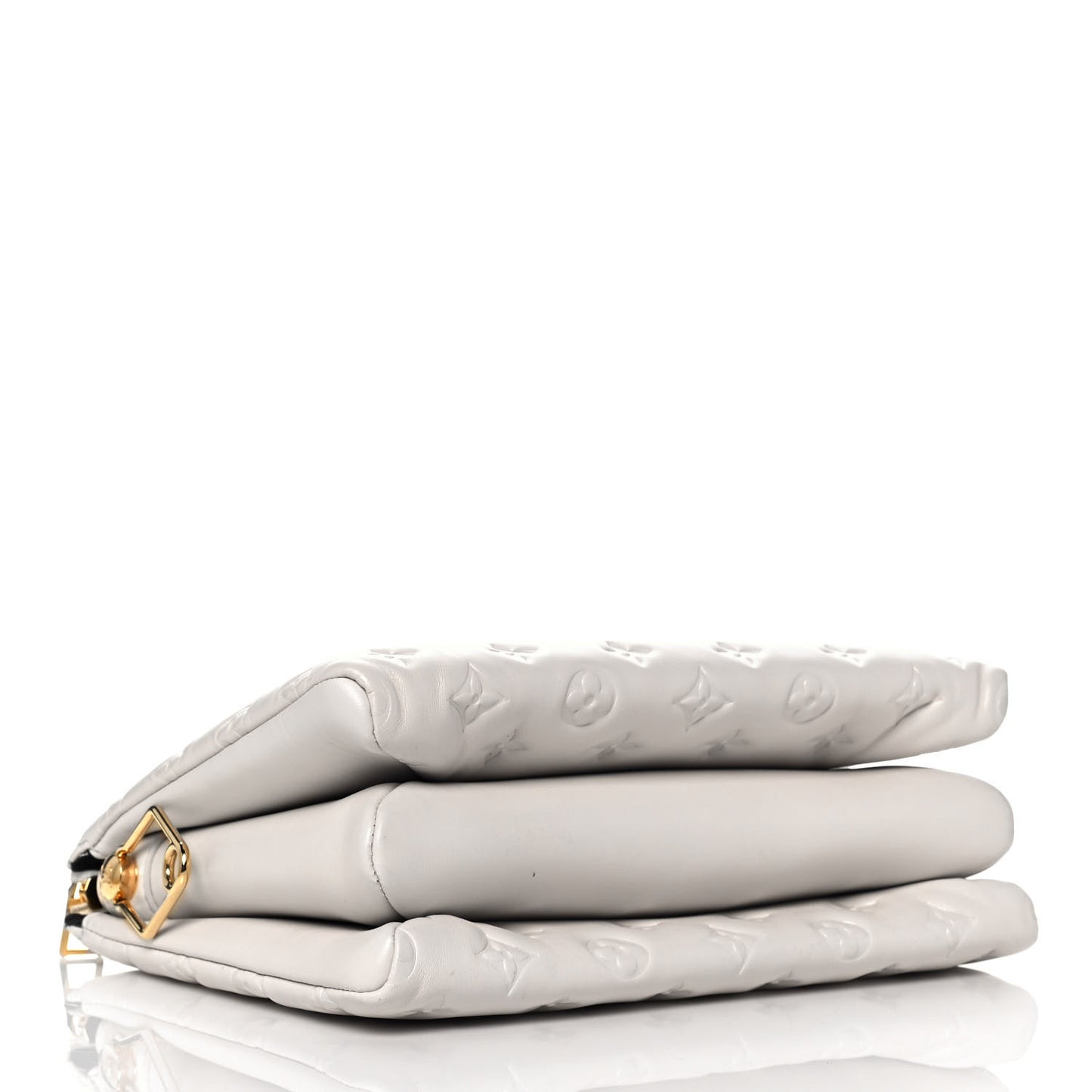 Lambskin Embossed Monogram Coussin PM Cream