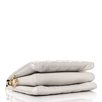 Louis Vuitton Lambskin Embossed Monogram Coussin PM Cream 4 of 12