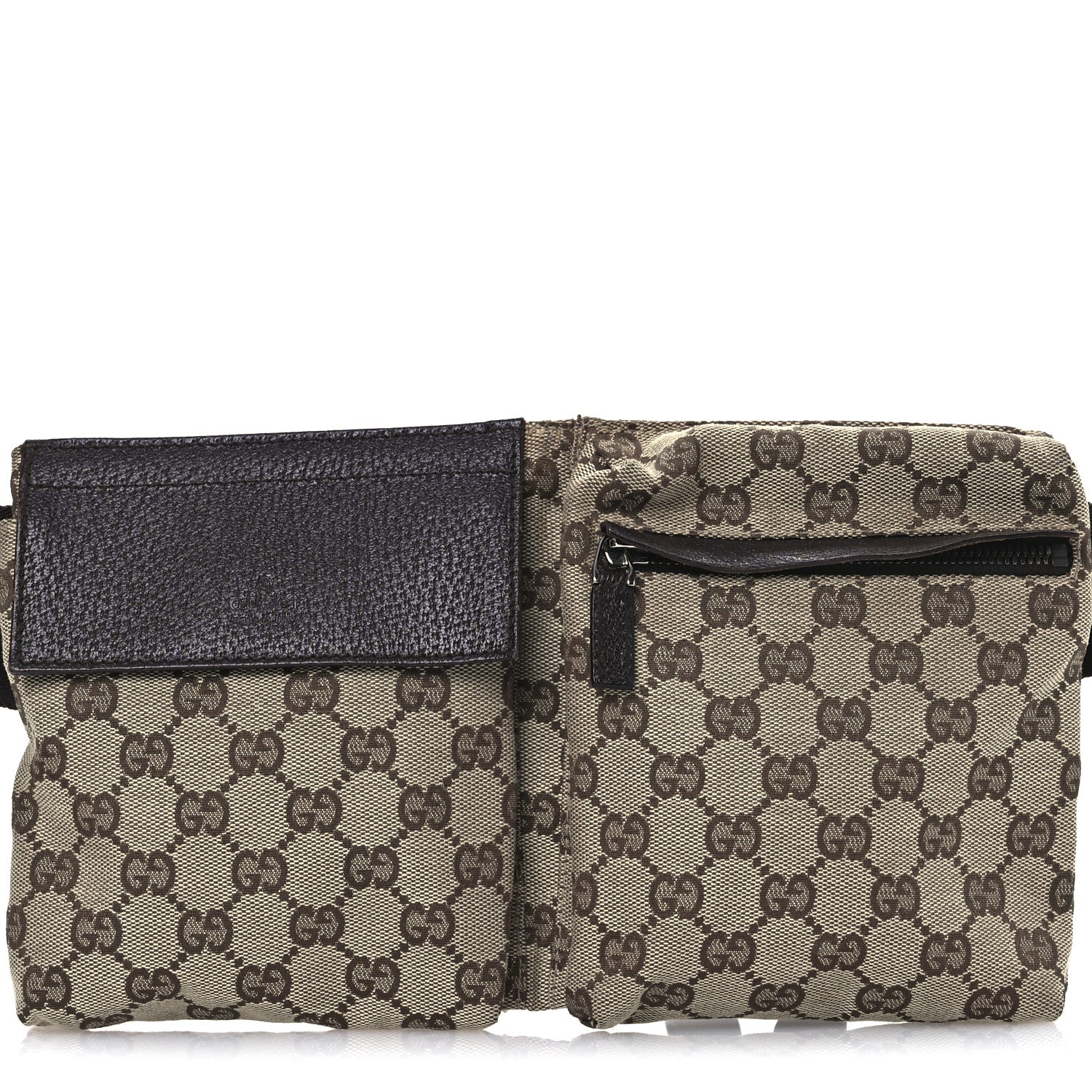 Gucci GG Monogram Double Pocket Belt Bag Dark Brown 8 of 12