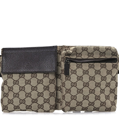 Gucci GG Monogram Double Pocket Belt Bag Dark Brown 8 of 12