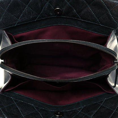 Chanel Crumpled Grained Calfskin Quilted CC Crave Tote Black 5 of 15