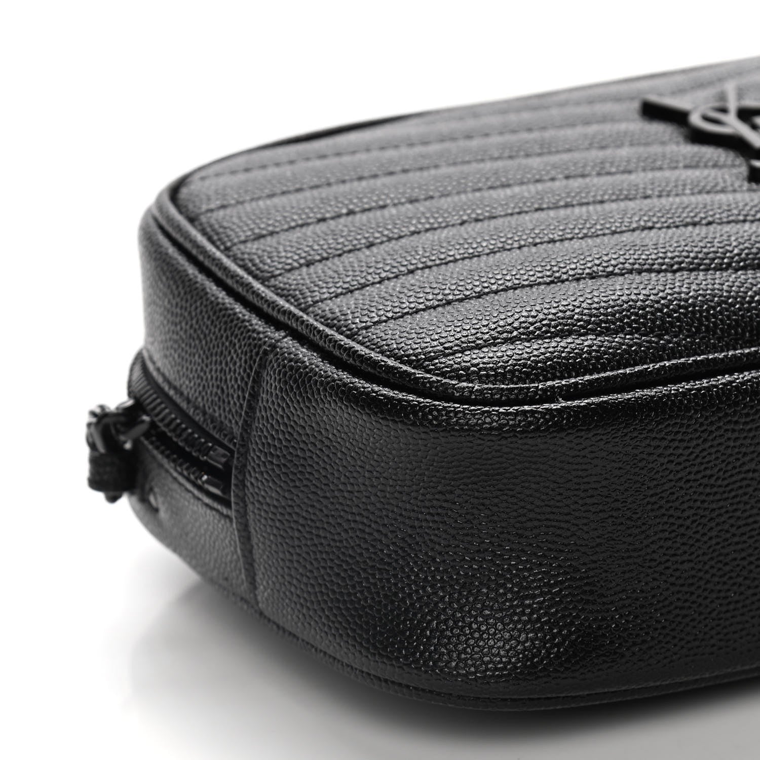 Saint Laurent Grain De Poudre Matelasse Monogram Mini Lou Camera Bag Black 8 of 9