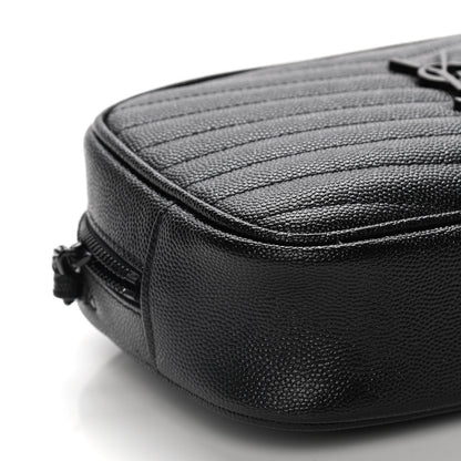 Saint Laurent Grain De Poudre Matelasse Monogram Mini Lou Camera Bag Black 8 of 9