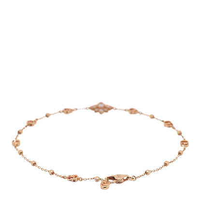 Gucci 18K Rose Gold Diamond GG Flora Station Bracelet 2 of 3