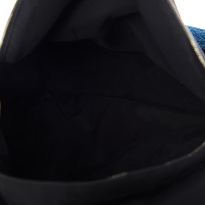 Fendi Nylon Shearling Block Letter Backpack Black 5 of 9