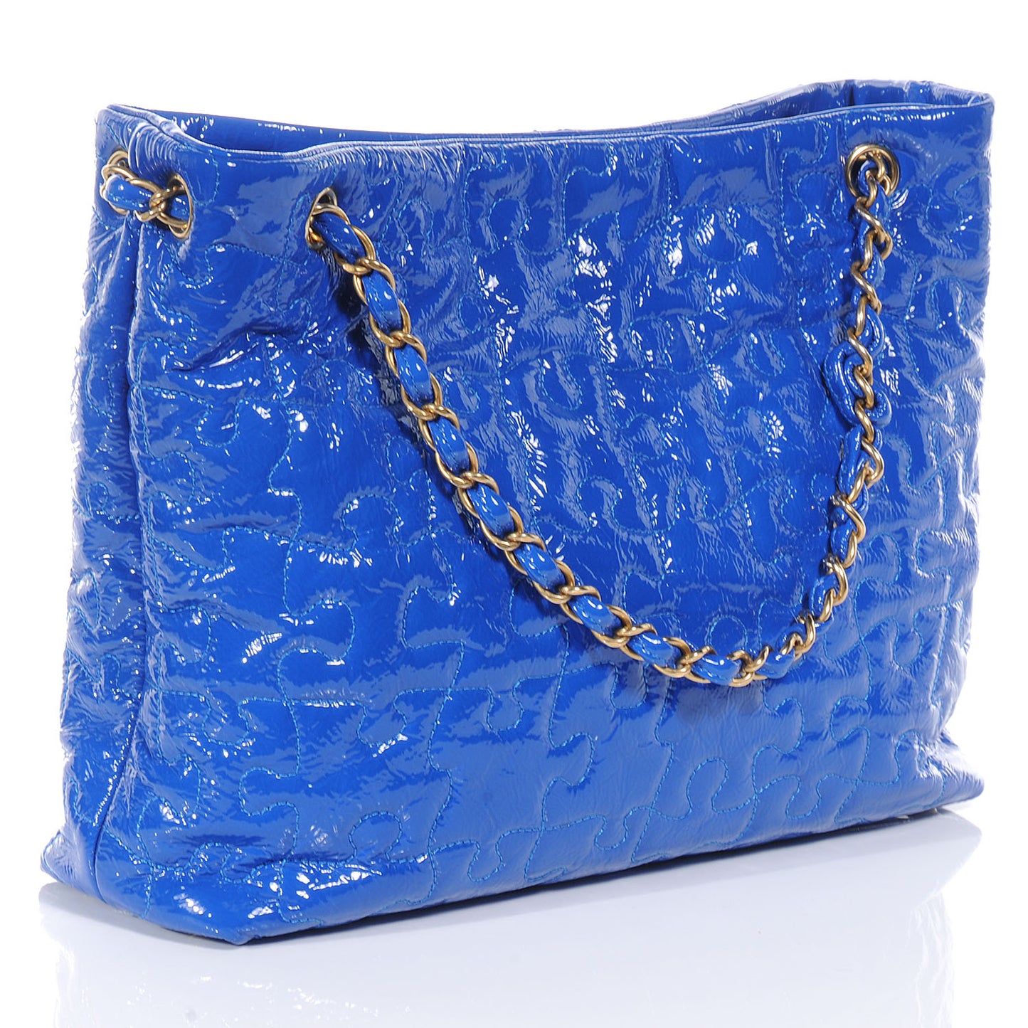 Patent Puzzle Tote Electric Blue