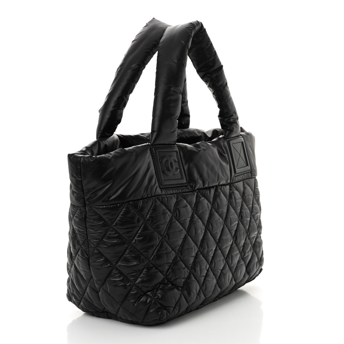 Nylon Quilted Small Coco Cocoon Tote Black