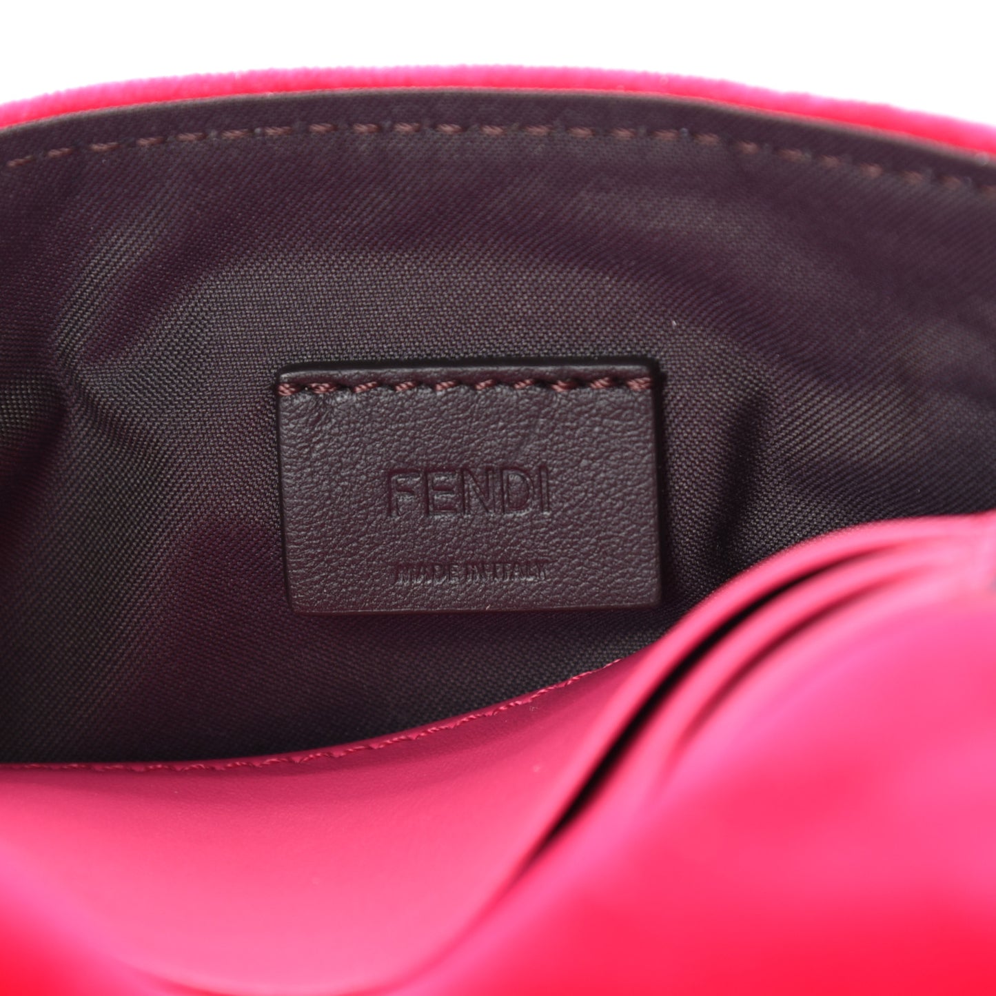 Velvet FF Embossed Hip Belt Baguette Bag Fuxia