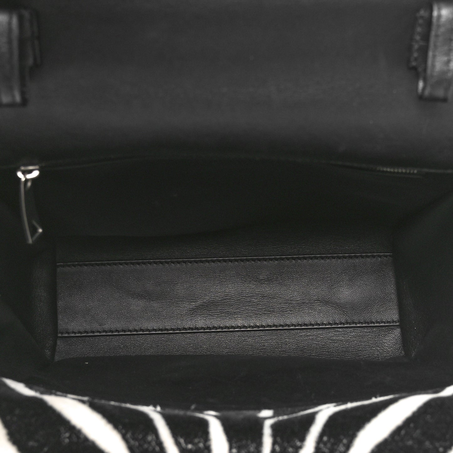 Tufted Zebra Clip Bag Black White